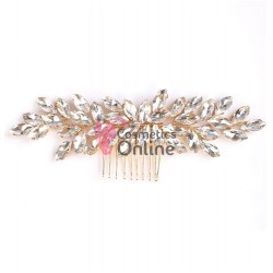 Accesoriu modern pentru decor par CA014KK Auriu cu pini si cristale deosebite Argintii